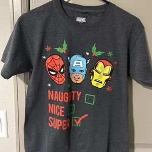 Marvel Boys Superhero Xmas Shirt Spiderman